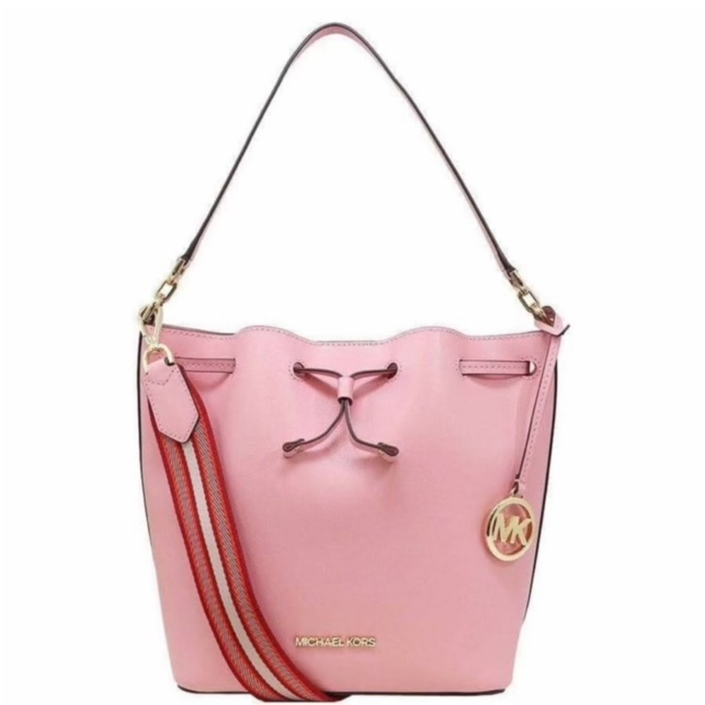 Michael Kors Eden Leather Medium Bucket Shoulder Bag Carnation - Picture 3 of 7